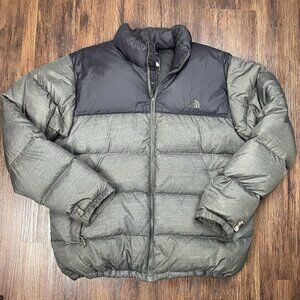 North Face VTG 00s 700 Goose Down Nuptse Puffer Jacket Coat Black Gray XL